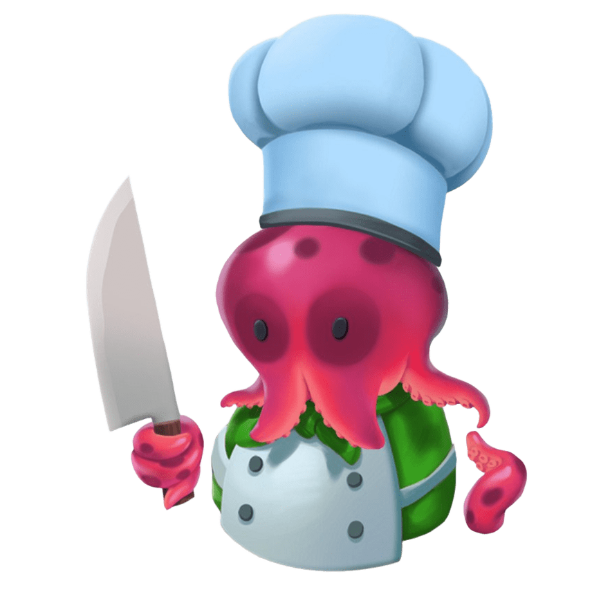 Pinky the pink octopus chef